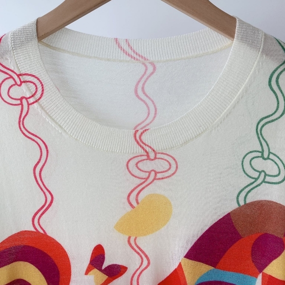 HERMES crew-neck wool horse print sweater, still the same soft and delicate wool - Picture 3 of 8